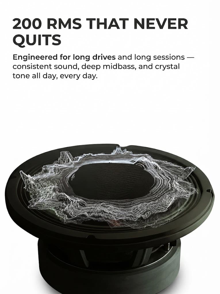 DBASE 6.5" High Efficiency Midrange Speaker | Powerful Sound | 4 Ohm | Universal Fit 5