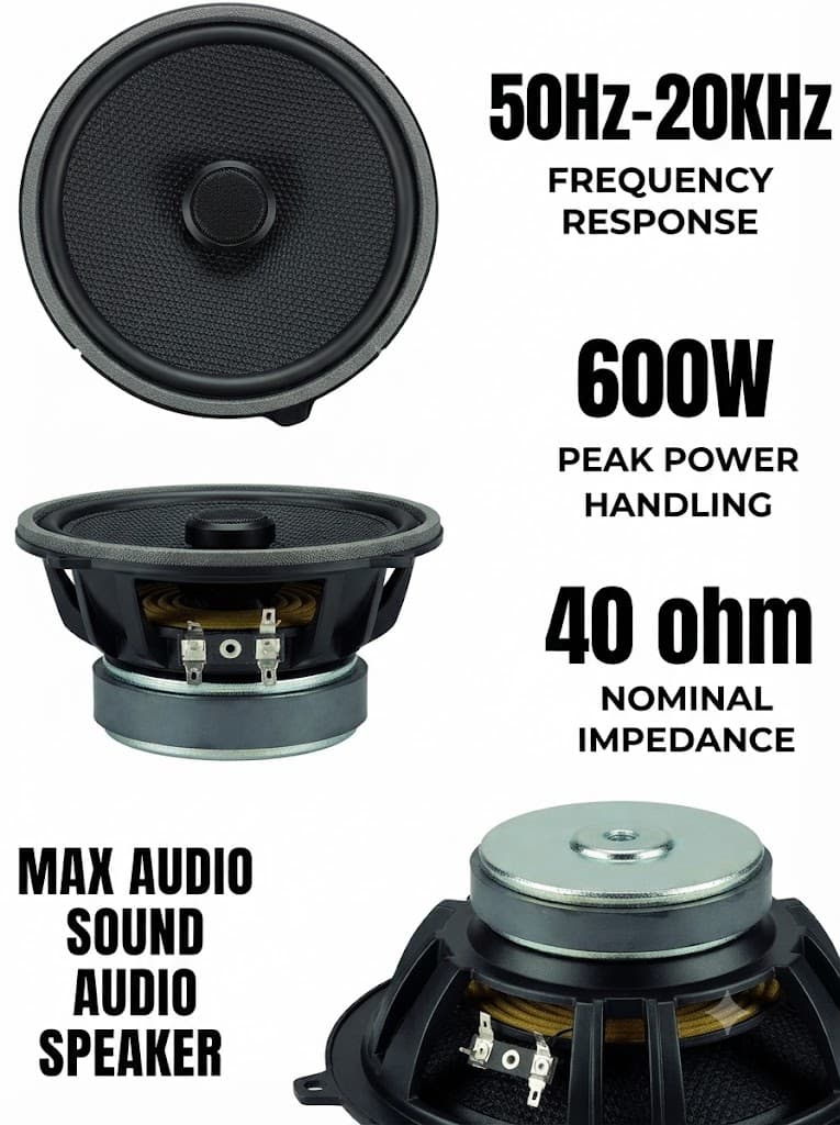 DBASE 6.5 "(16.5 cm) Two Way Coaxial Car Speakers |  Max Audio Sound Audio Speaker | 3