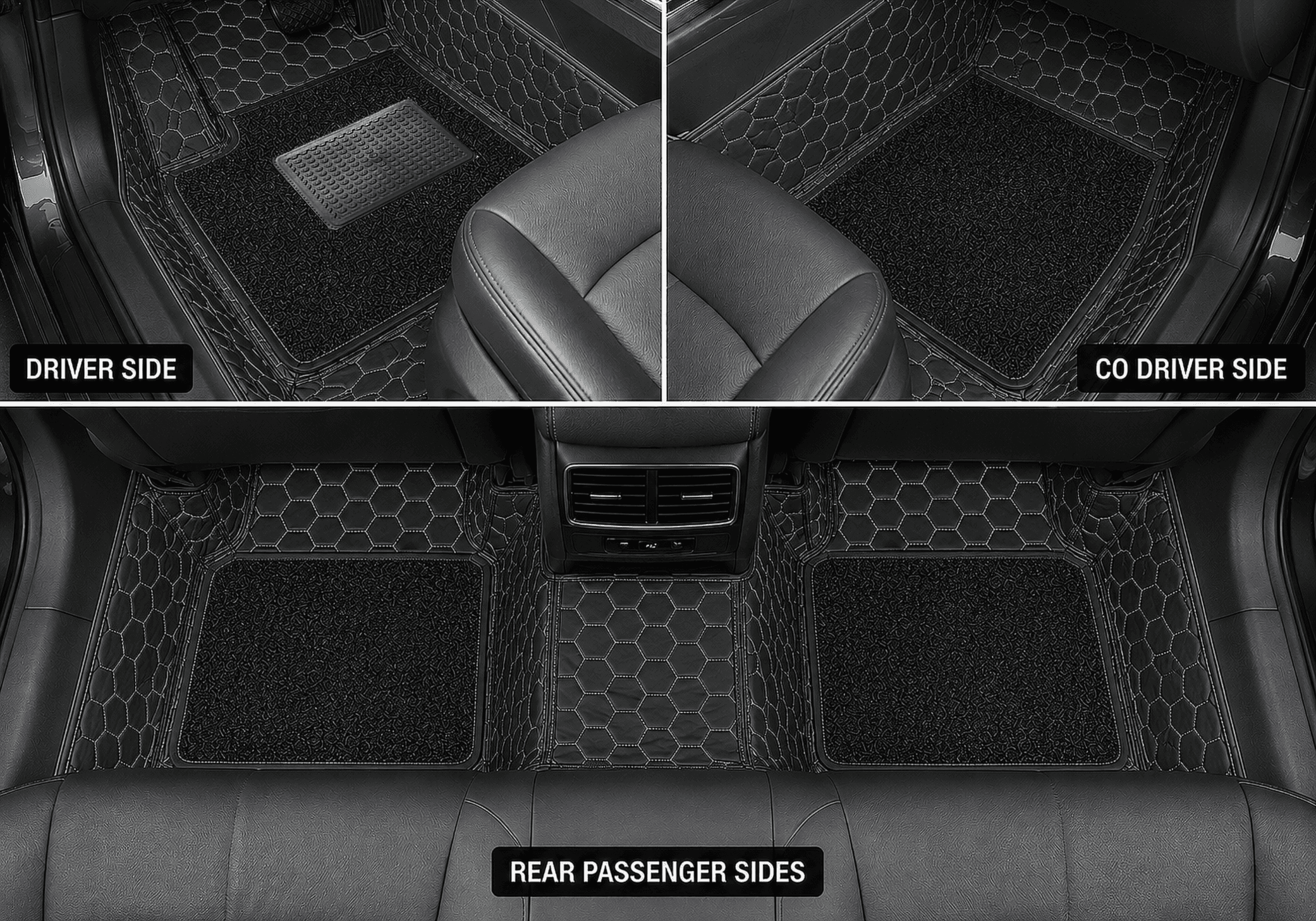 Hi-Way Premium 7D Car Mat For SsangYong Rexton || Black Silver 2