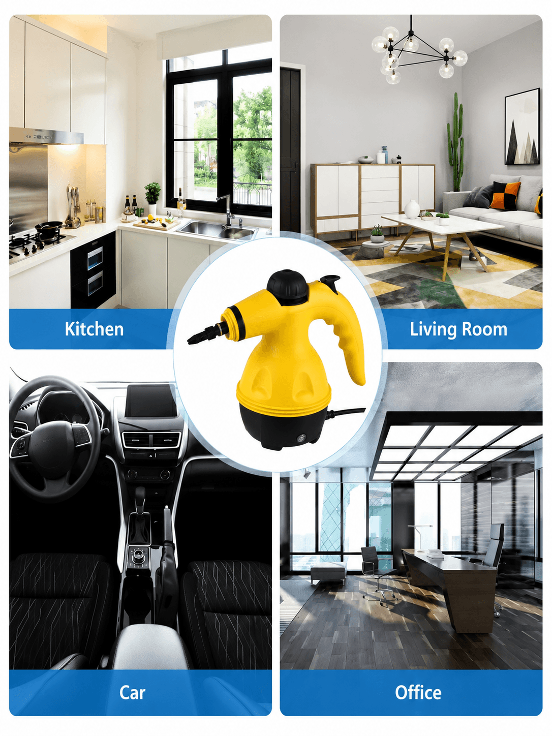 STARQ® - 9in1 Handheld Steam Cleaner for Home, Car & Furniture High Temperature Steam Cleaning Machine for Stubborn Stains On Kitchen, Bathroom, Car Floor, Curtains, Mattresses, and Kitchen Surfaces 4