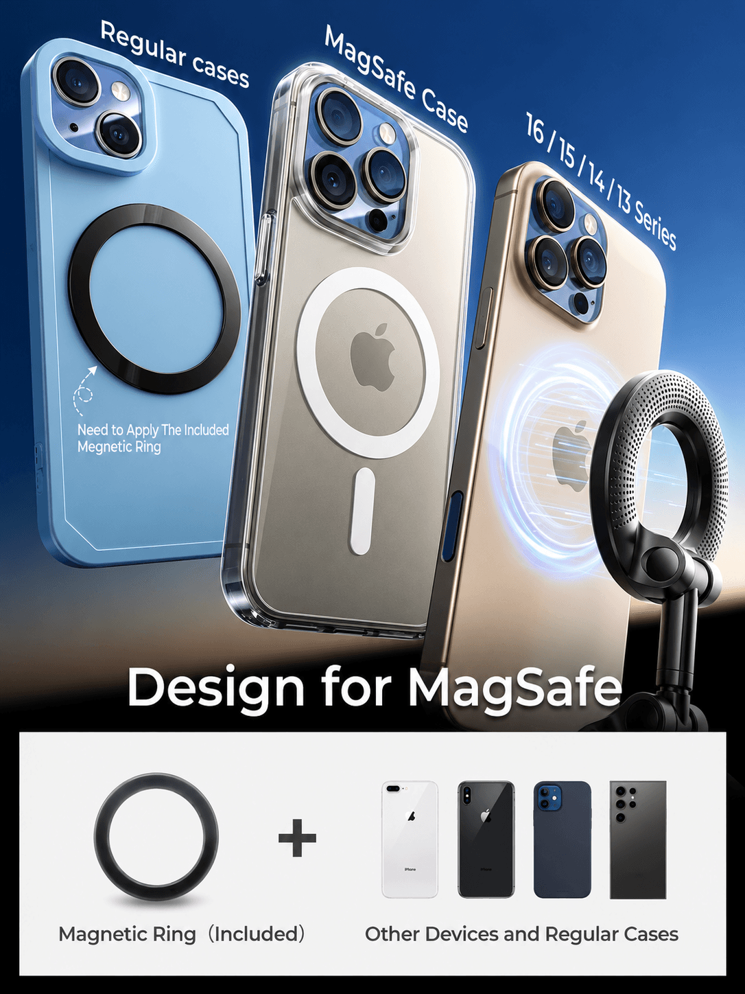 STARQ 360° Vaccum Magnetic Phones Holder, Magnetic Car Phone Mount, Hands-Free Suction Cup Phones Holder for Car/Gym/Mirror/Shower, Car Mount Compatible with All Mobile (Extended) 4