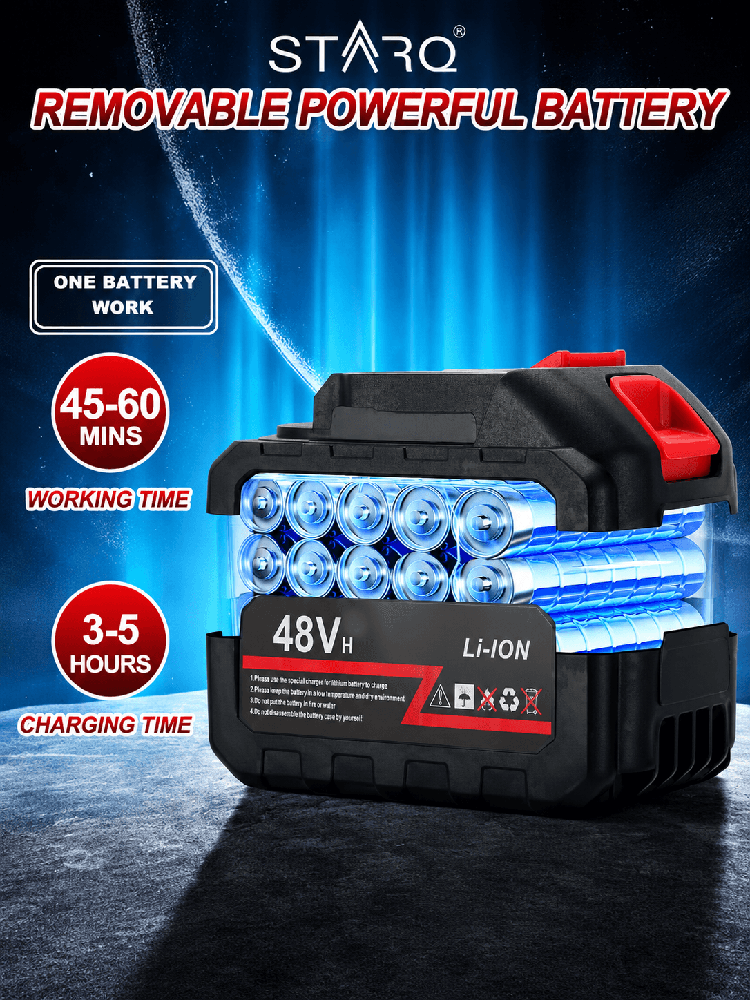 STARQ 48V Portable Pressure Washer with Rechargeable 2 Battery12000mah 30+30 Minutes Charging Life Cordless Washer Gun Cordless Power Washer Gun | Pressure Washer for Car Floor Cleaning (Double Battery) 2