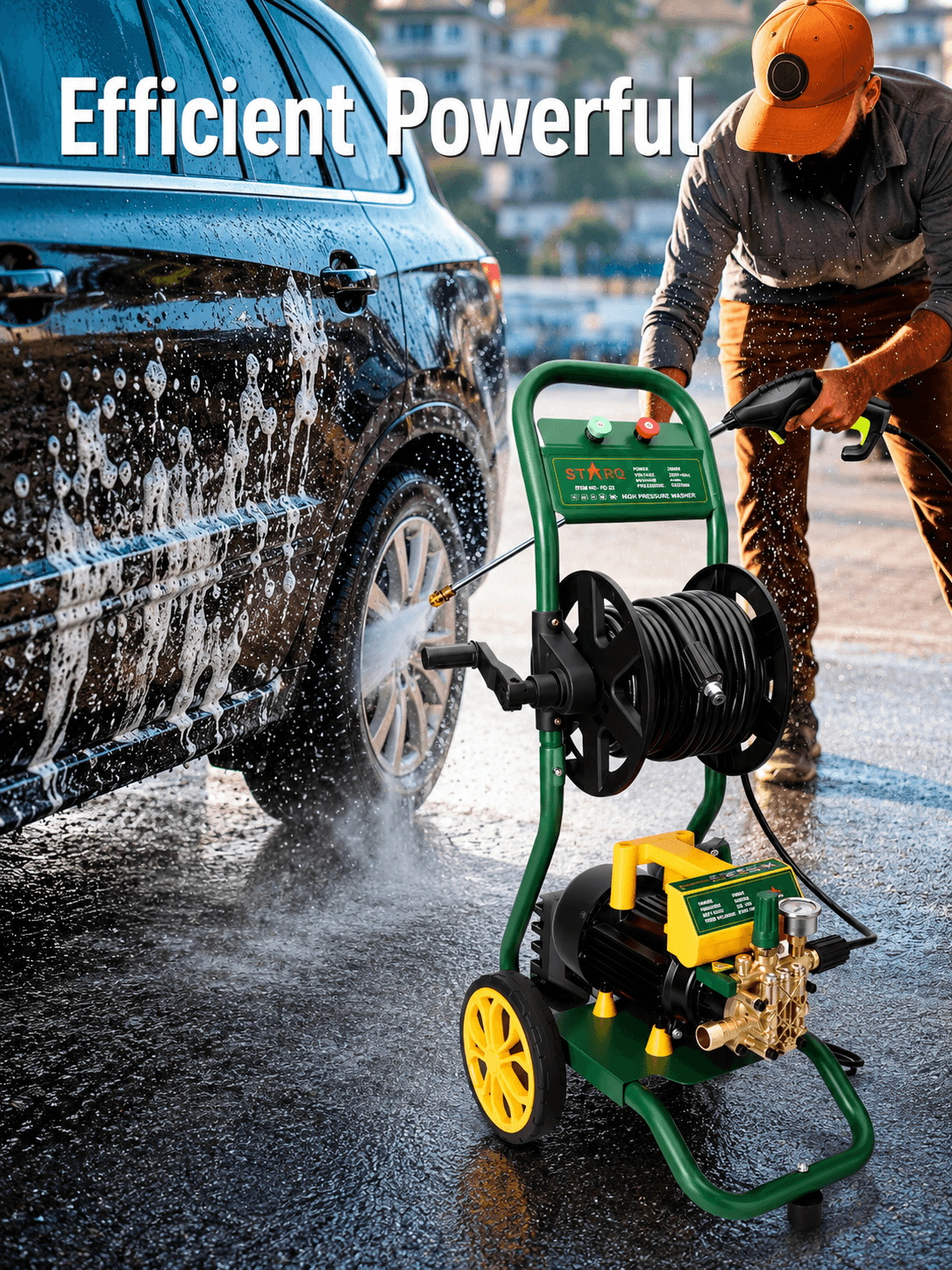 STARQ QT25 Commercial HIGH Pressure Washer Heavy Duty with 20METER Hose Pipe for CAR, Bike, Home & Truck Washing | (QT25 HPW 3000 WATTS 3HP 300 BAR 15LPM) 2