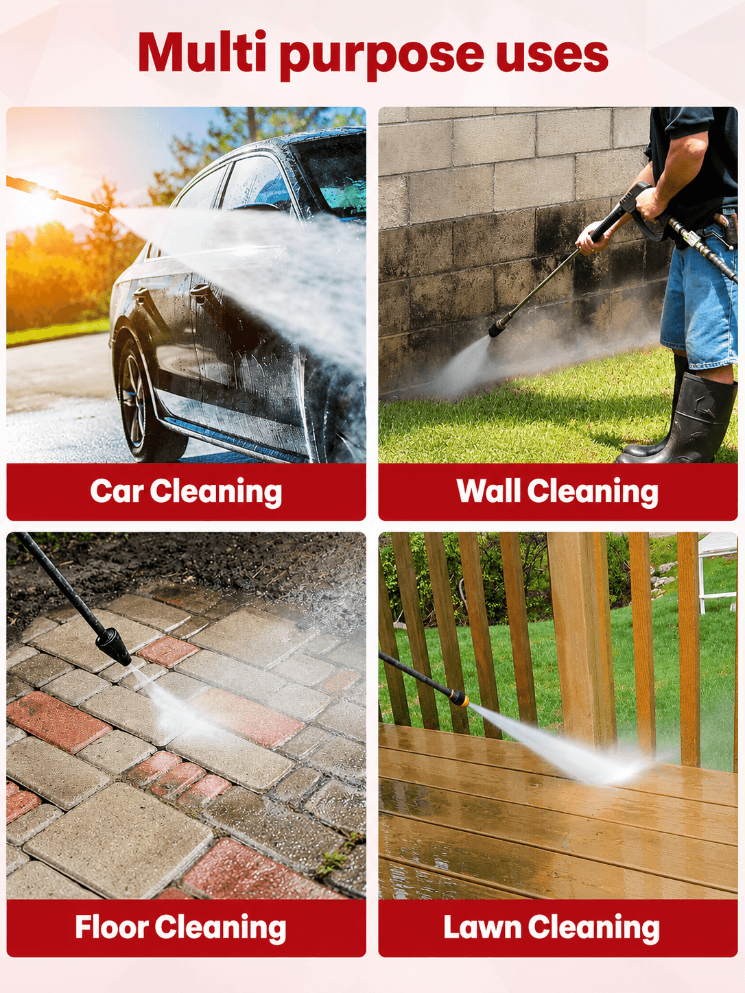 STARQ AWP 2.8 Super Combo High Pressure Car Washer | 2800W Motor, 350 Bar, 12L/Min Flow, 8M Hose Pipe | Professional 1L Foam Cannon Snow Lance (Red) with Pressure Control Knob 5