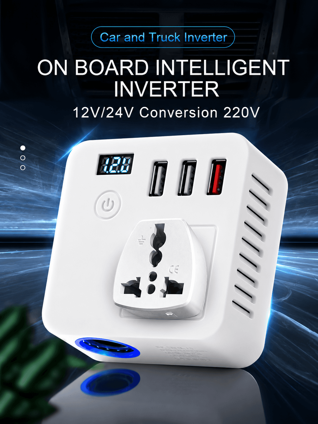 STARQ 12V AC to DC Converter 100-240V Car Cigarette Lighter Socket for Car Vacuum Cleaner Tire Inflator Car Air Purifier and Other Car Devices 72W Power Supply Adapter (6A) (White) 5