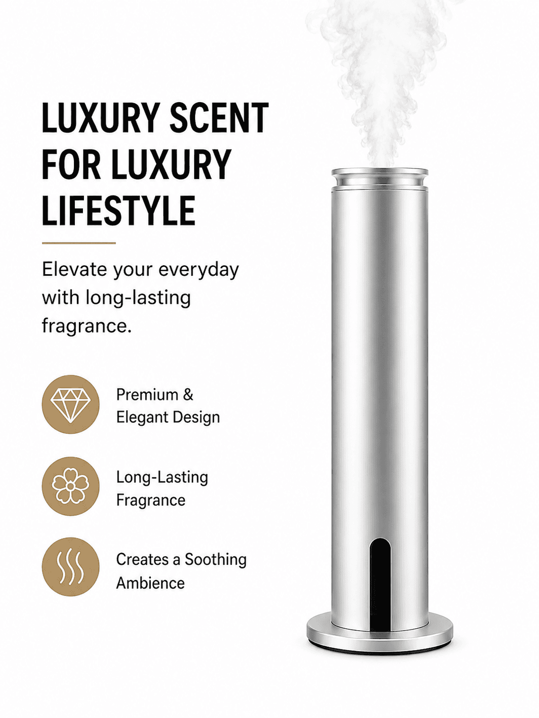STARQ Aura Luxury Smart Air Scent Diffuser Waterless Aroma Machine Cold Atomization Ultra Quiet No Heat for Office Home Gym & Hotel Includes Complimentary 100ml Starter Pack Perfumes 5