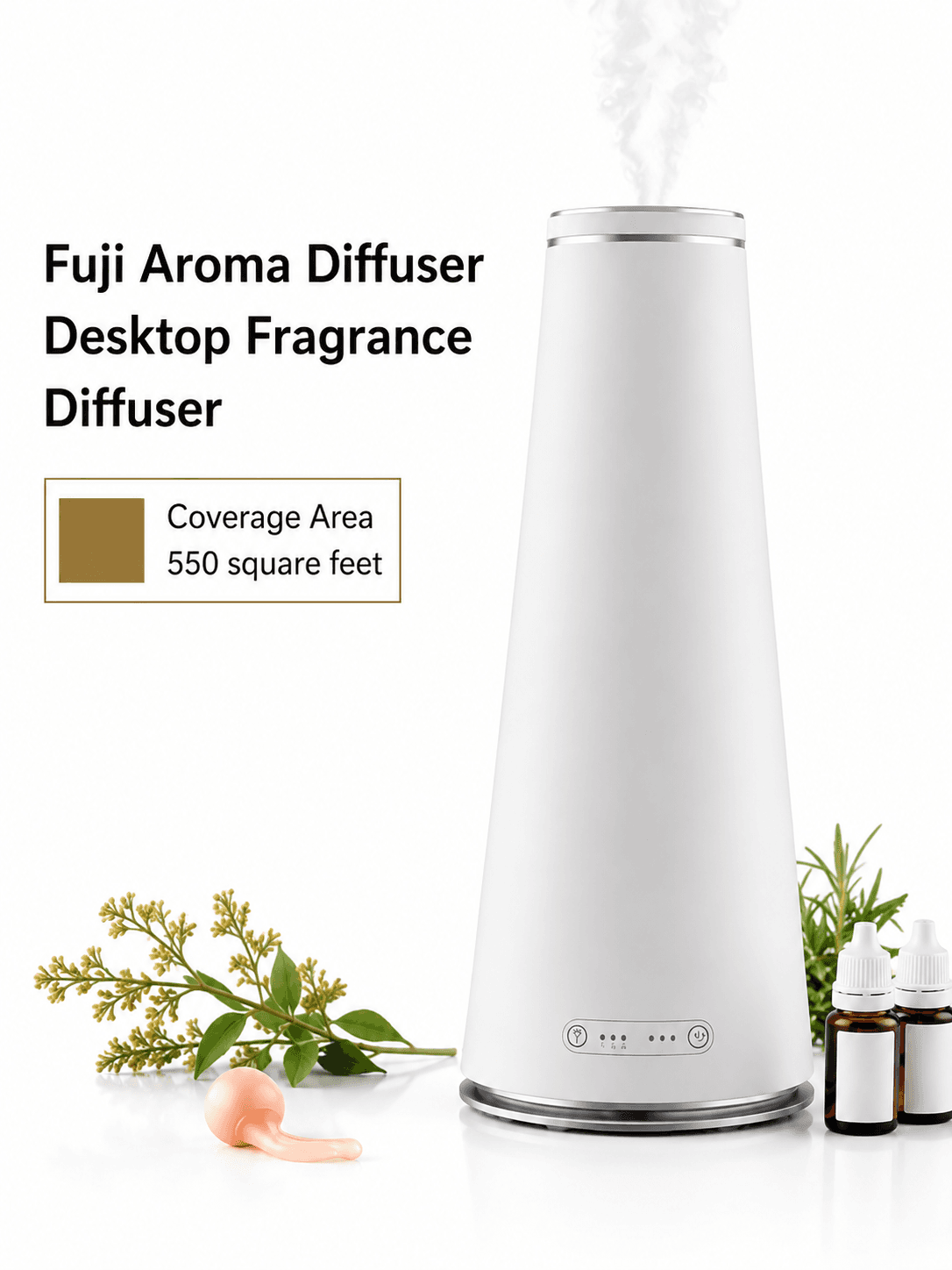 STARQ Fuji Luxury Smart Air Scent Diffuser Waterless Aroma Machine Cold Atomization Ultra Quiet No Heat for Office Home Gym & Hotel Includes Complimentary 100ml Starter Pack Perfumes 2