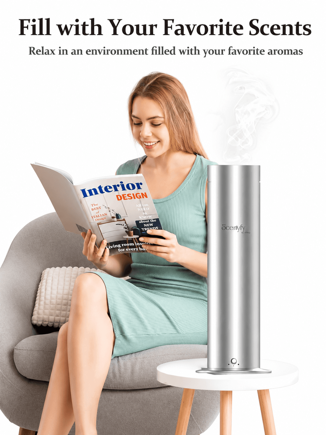 STARQ Halo Luxury Smart Air Scent Diffuser Waterless Aroma Machine Cold Atomization Ultra Quiet No Heat for Office Home Gym & Hotel Includes Complimentary 100ml Starter Pack Perfumes 3