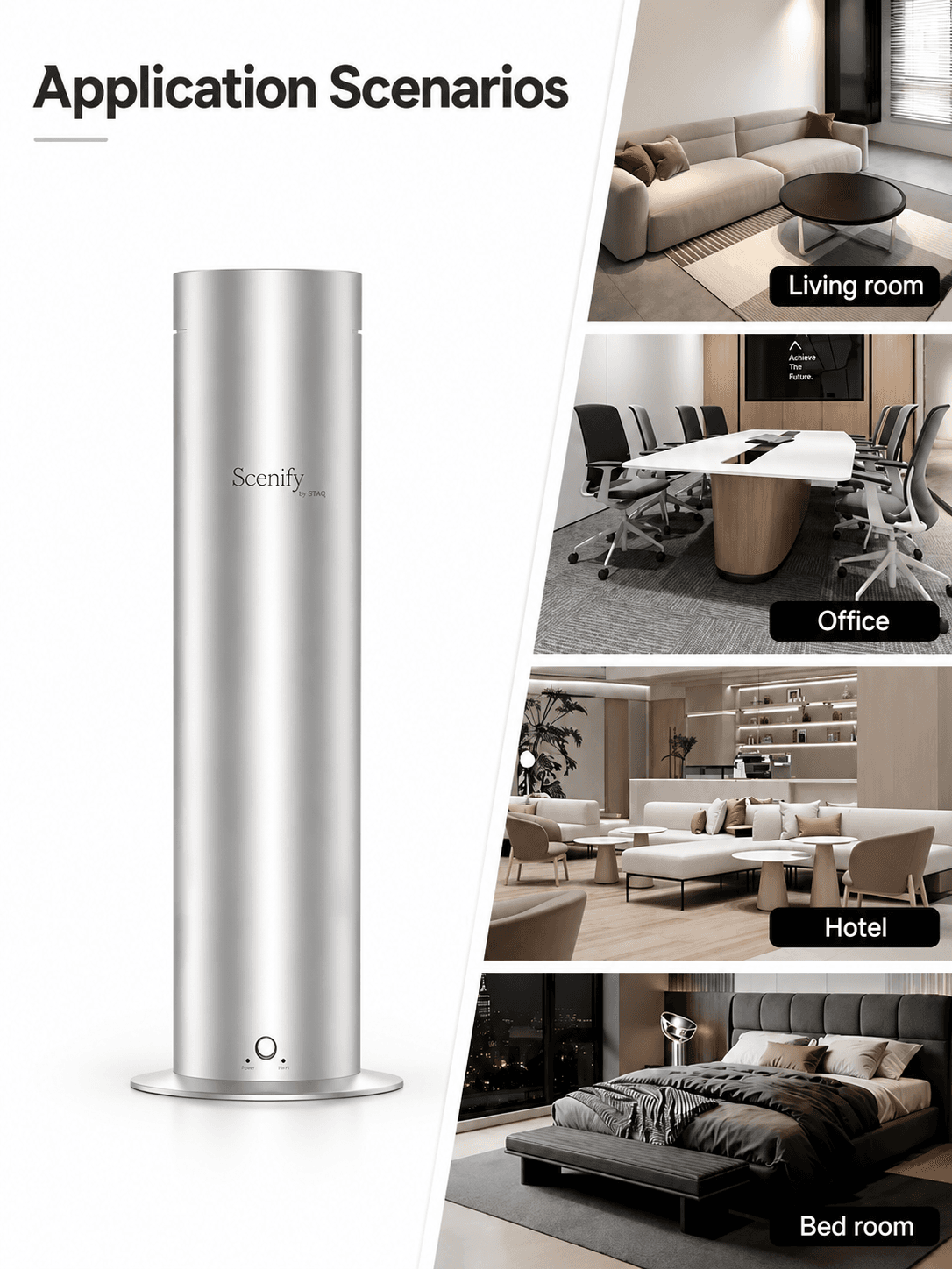 STARQ Halo Luxury Smart Air Scent Diffuser Waterless Aroma Machine Cold Atomization Ultra Quiet No Heat for Office Home Gym & Hotel Includes Complimentary 100ml Starter Pack Perfumes 5