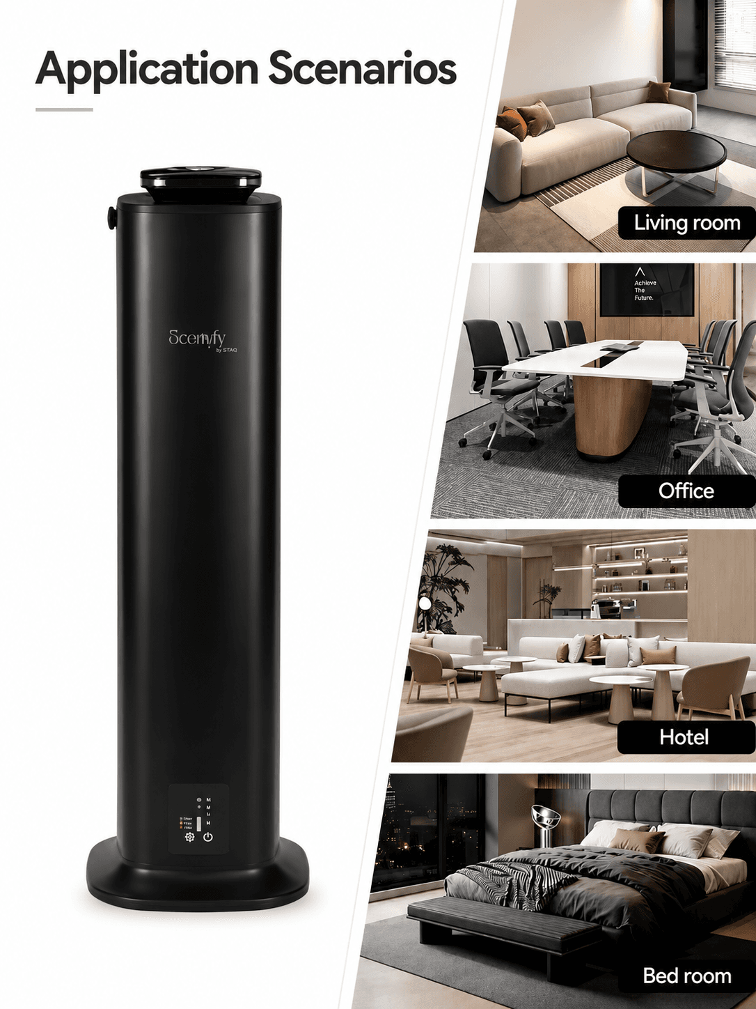 STARQ Lux Tower Luxury Smart Air Scent Diffuser Waterless Aroma Machine App Control Cold Atomization Ultra Quiet No Heat for Home & Office Includes Complimentary 300ml Starter Perfume 2