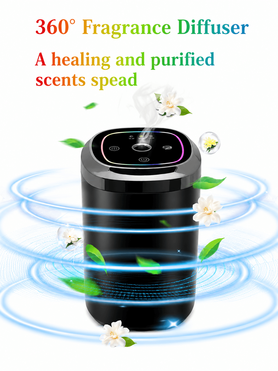STARQ Smart Car Air Freshener Diffuser Auto On/Off Rechargeable Aroma Diffuser Cloud Mist Perfume Humidifier (Cordless Dispenser with Starry Light) 5