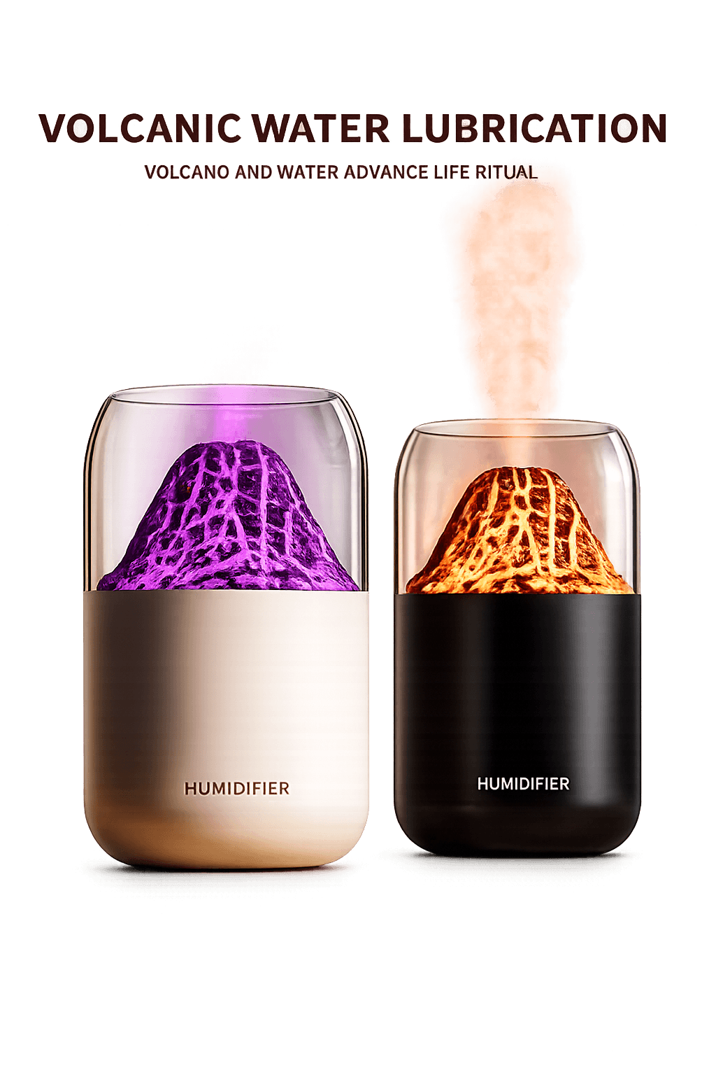 STARQ Volcano Flame Aroma Humidifier with LED Night Light, Cool Mist Diffuser, USB Powered, Portable Air Purifier for Home, Office & Bedroom, (Black) 2