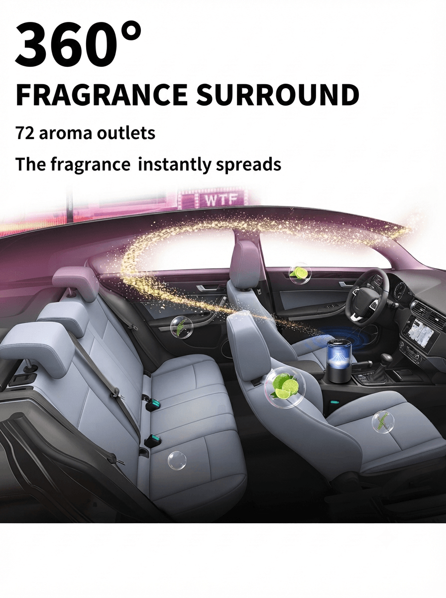 STARQ Smart Car Aroma Diffuser Rechargeable Air Freshener Mist Dispenser with Auto On/Off, 3 Speed Modes & Stylish Interior Decor (S5) 4