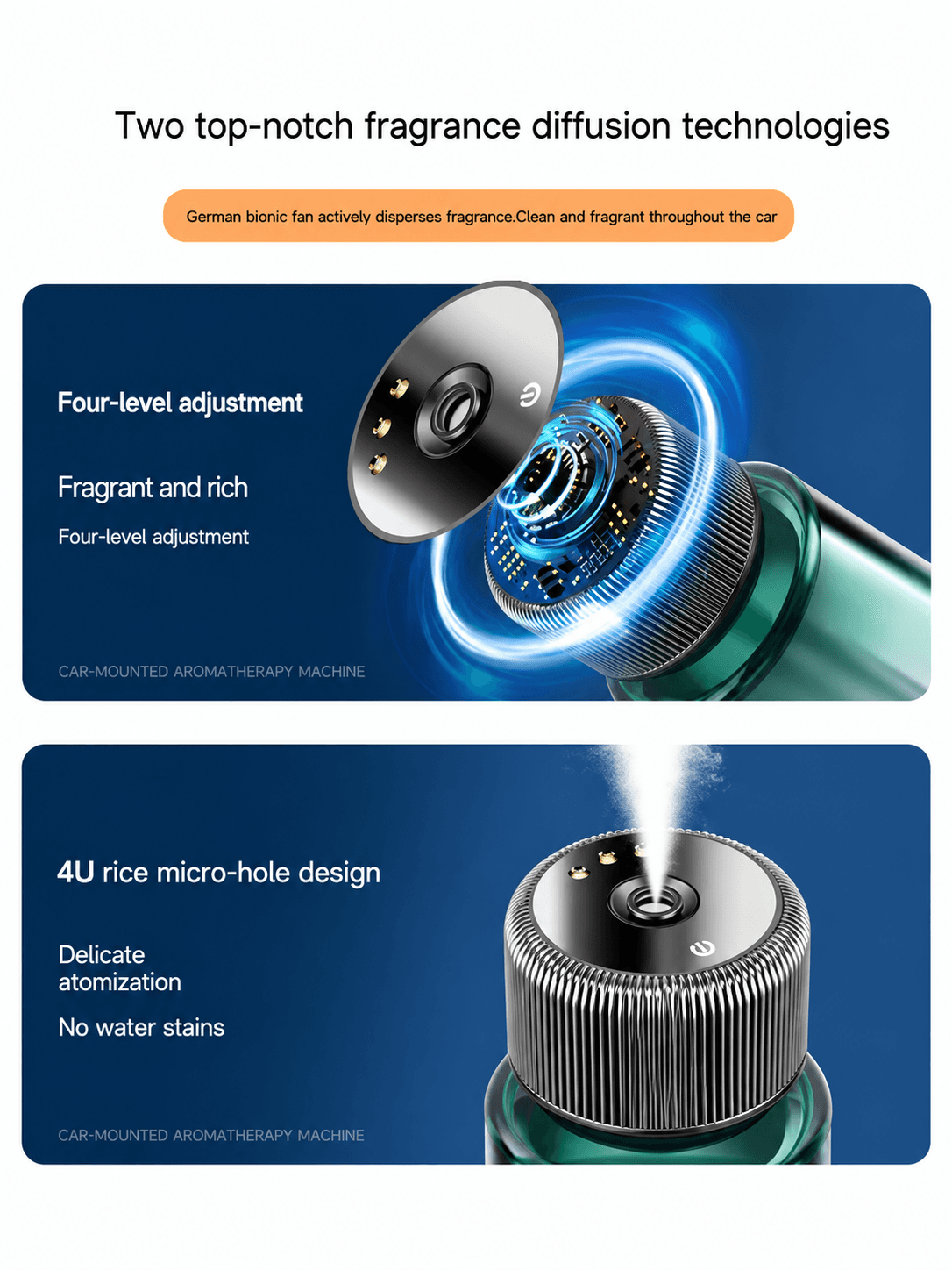 STARQ Smart Car Aroma Diffuser Rechargeable Air Freshener Mist Dispenser with Auto On/Off, 3 Speed Modes & Stylish Interior Decor (Cosmo) 4