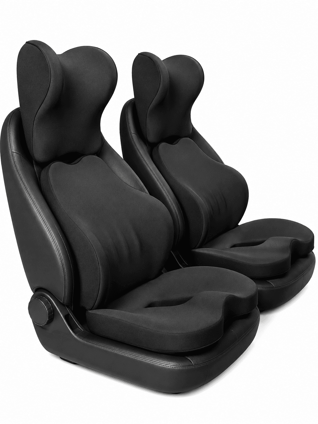 STARQ Premium Car Seat Cushions Combo Seat Back Support, Neck Rest Pillow, Seat Cushion for Driving Seat Memory Foam, Cotton Cover Ergonomic Car Cushions Pillows (Red) 3