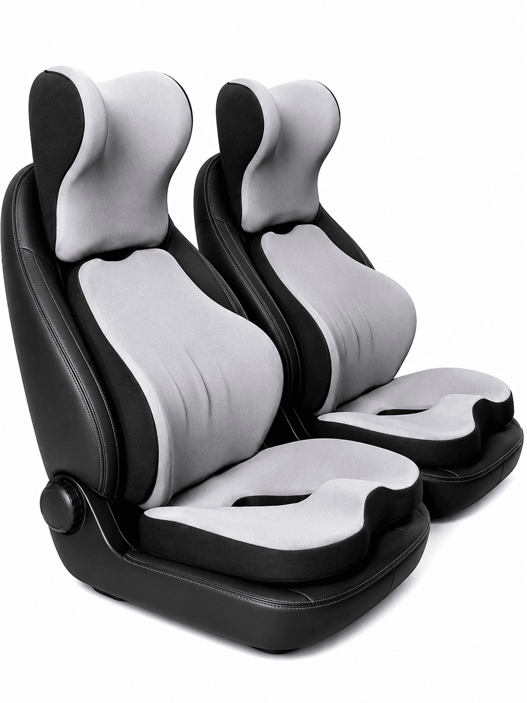 STARQ Premium Car Seat Cushions Combo Seat Back Support, Neck Rest Pillow, Seat Cushion for Driving Seat Memory Foam, Cotton Cover Ergonomic Car Cushions Pillows (Black) 2