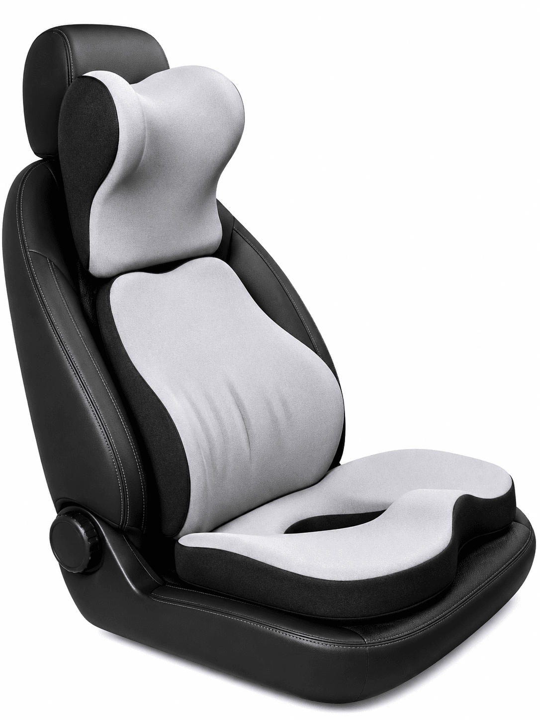 STARQ Premium Car Seat Cushions Combo Seat Back Support, Neck Rest Pillow, Seat Cushion for Driving Seat Memory Foam, Cotton Cover Ergonomic Car Cushions Pillows (Black) 3