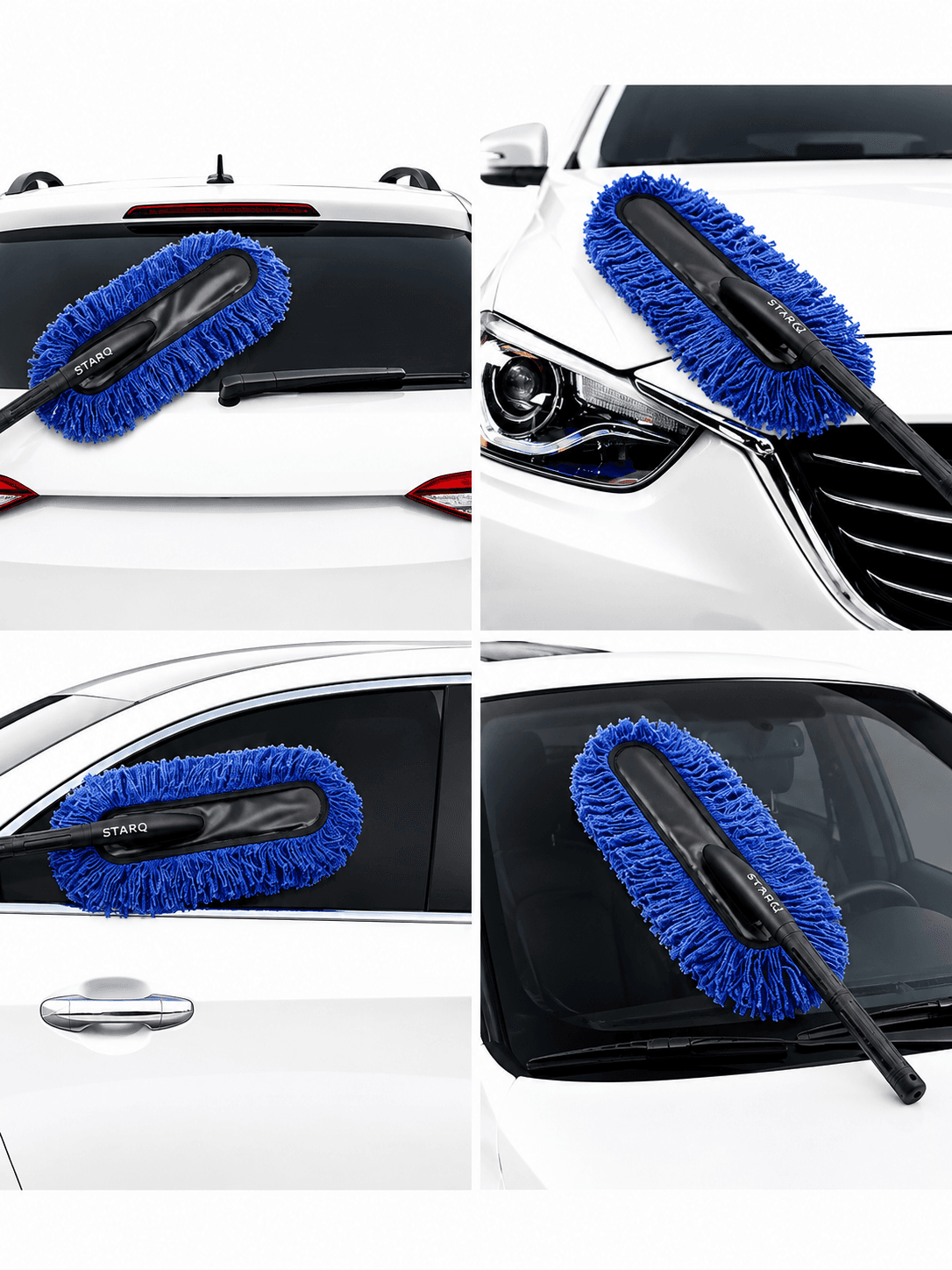 Starq Dust Master Lint-Free Car Duster with Protective Cover, Scratch-Free Long Handle Cleaning Brush for Car Interior & Exterior, Dashboard, Glass, Seats & Body (Pack of 1) 4