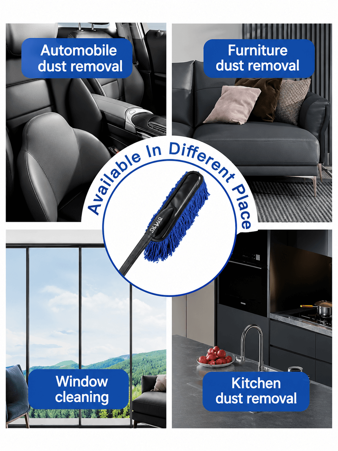 Starq Dust Master Lint-Free Car Duster with Protective Cover, Scratch-Free Long Handle Cleaning Brush for Car Interior & Exterior, Dashboard, Glass, Seats & Body (Pack of 1) 5