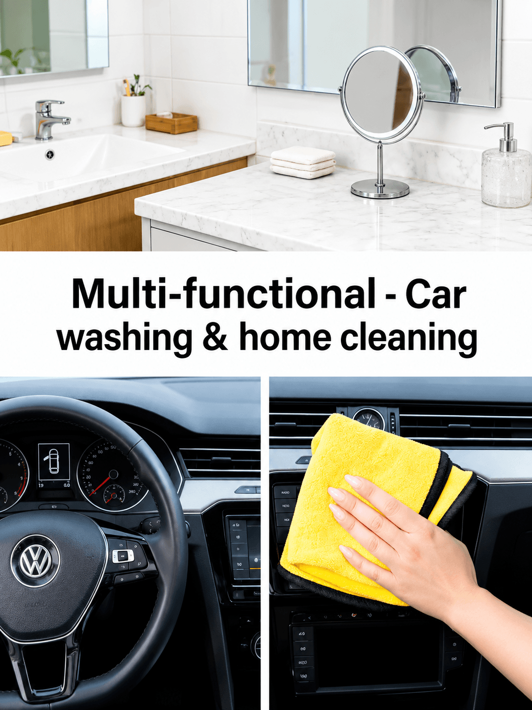 STARQ 600 GSM Heavy Microfiber Cloth for Car Cleaning & Detailing, Dual Sided Extra Thick Plush Microfiber Towel, Lint-Free Scratch-Free, 40x60 cm,Multicolor 5