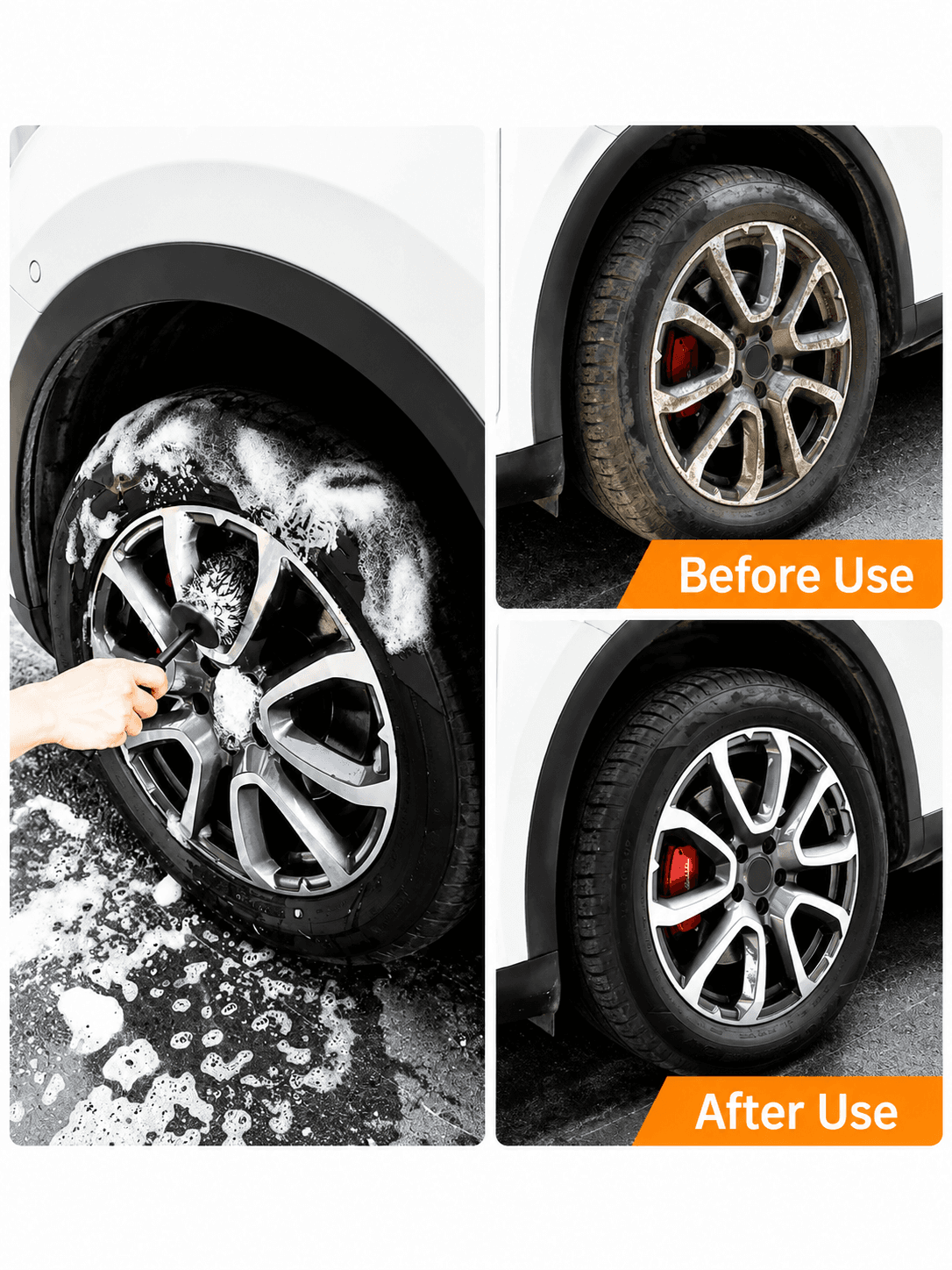 STARQ Car Wheel Cleaning Brush, Rim Cleaning Microfiber Brush, Car Detailing Brush Tool Gap Cleaning, Soft Cleaning Brush 4