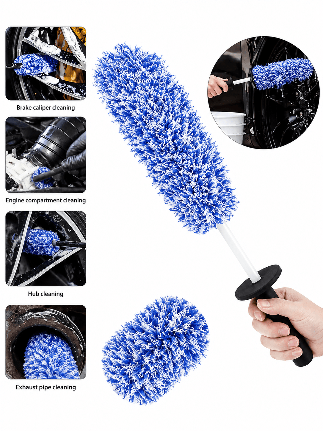 STARQ Car Wheel Cleaning Brush, Rim Cleaning Microfiber Brush, Car Detailing Brush Tool Gap Cleaning, Soft Cleaning Brush 5