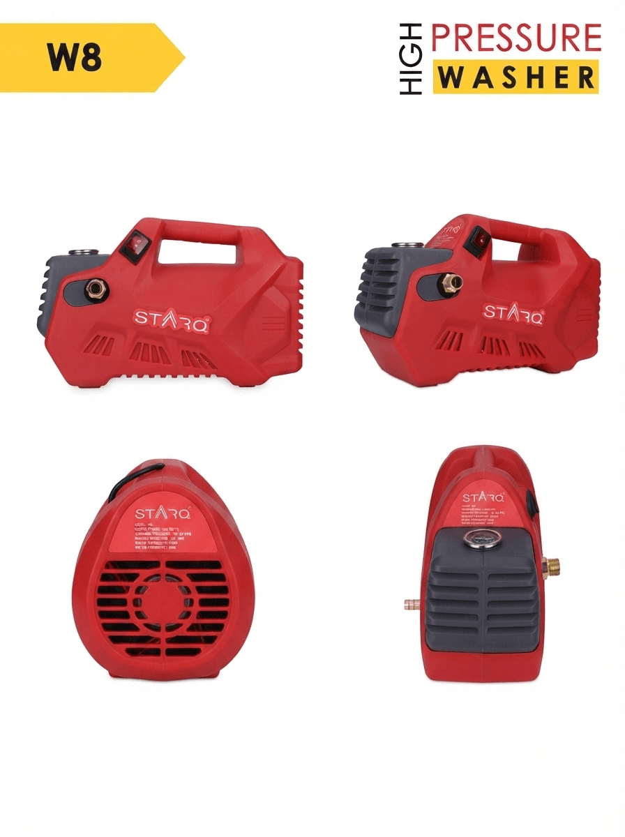 STARQ® W8 2800W | 280 Bar | Portable Heavy Duty High Pressure Washer/ Cleaner | Red 4