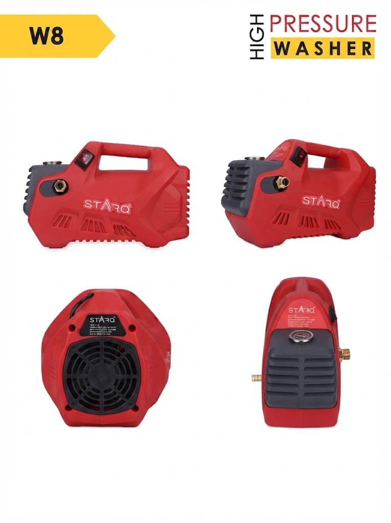 STARQ® W8 2800W | 280 Bar | Portable Heavy Duty High Pressure Washer/ Cleaner | Red (Combo) 4