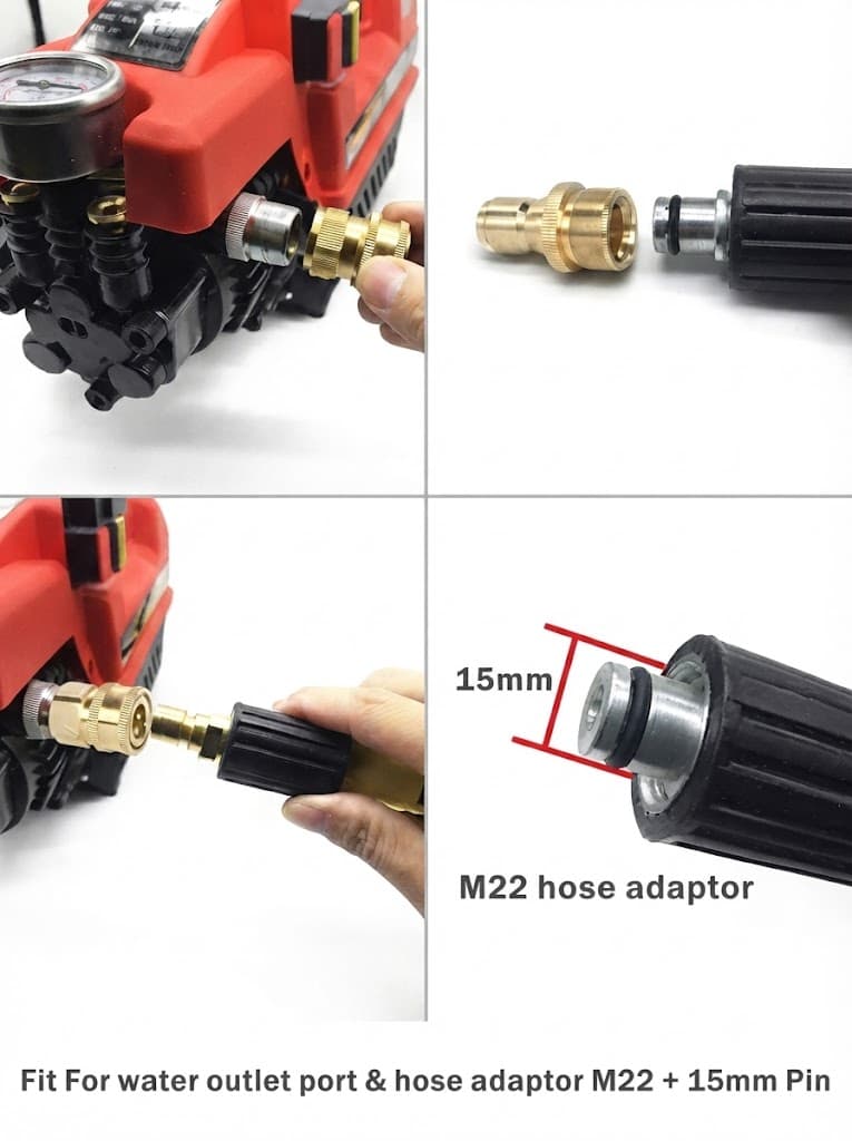 STARQ 2 QD SETS Quick Connect Adapter Fittings for Pressure Washer Hose Pipe M22 x 14 (Set of 2 Male and 2 Female) SUITABLE FOR QT30 MACHINE ONLY 4