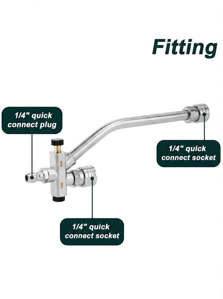 Starq Dual Lance Pressure Washer Wand For Foam Cannon, Stainless Steel With 1/4 Quick Male Connect - DV500 - Easy Switch Betweem Foam Lance and Nozzle - For Car, Bike Floor, Roof Cleaning 5