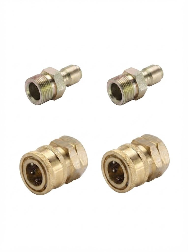 STARQ 2 QD SETS Quick Connect Adapter Fittings for Pressure Washer Hose Pipe M22 x 15 (Set of 2 Male and 2 Female) 2