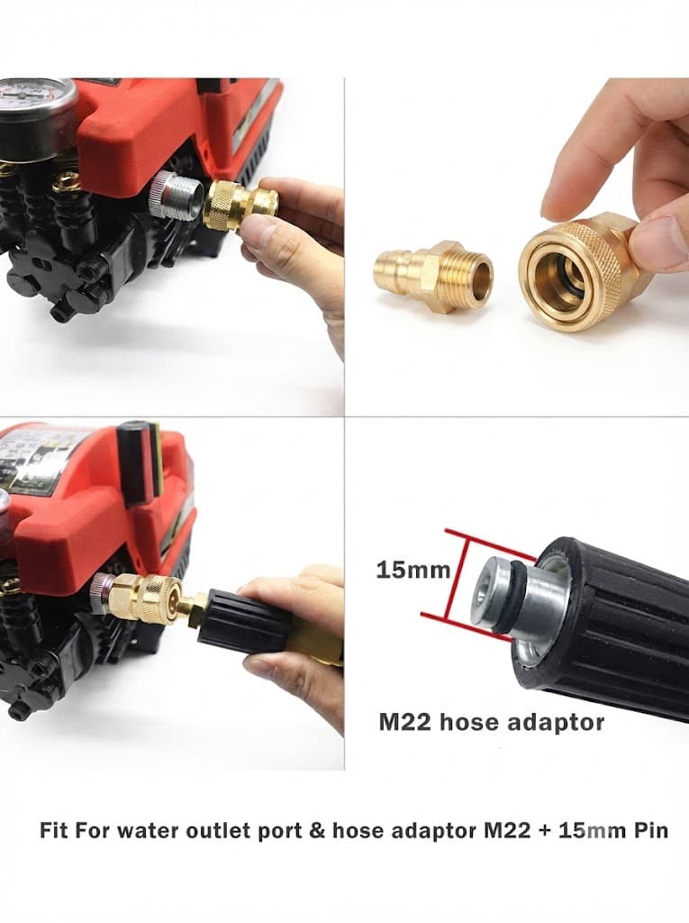 STARQ 2 QD SETS Quick Connect Adapter Fittings for Pressure Washer Hose Pipe M22 x 15 (Set of 2 Male and 2 Female) 3