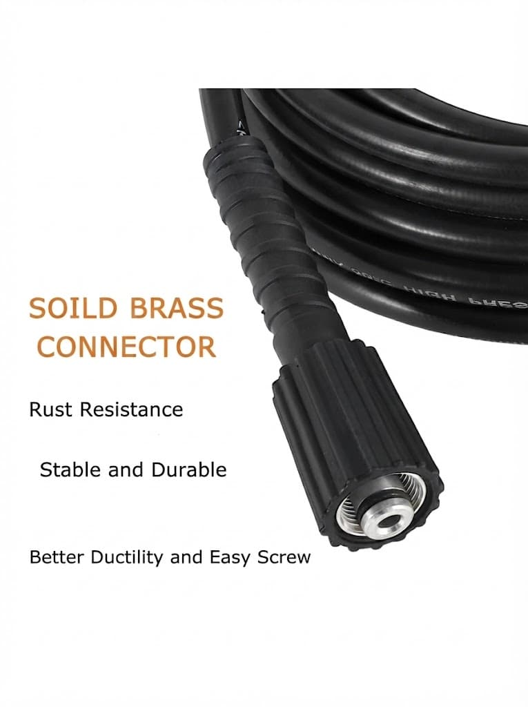 STARQ (10 Meter) Heavy Duty Black Molded Pipe Compatible With QT30 Only M22x14mm Hydraulic steel braided Hose pipe R1 5