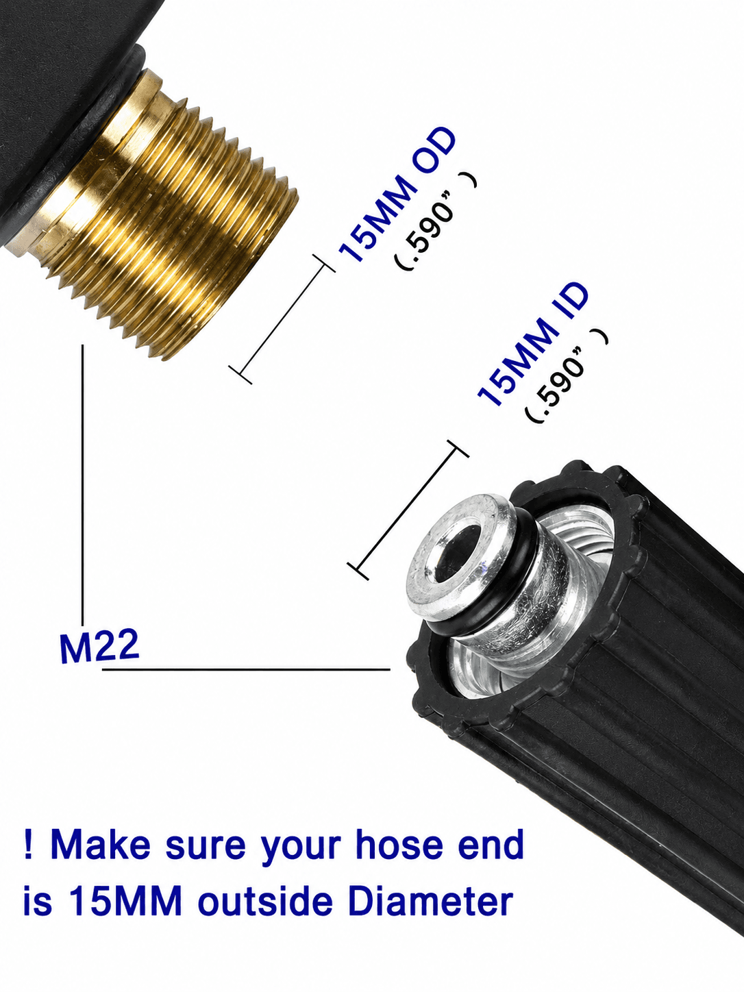 Starq 8 Meter Heavy Duty Hydraulic Hose Pipe for Pressure Washers - Steel Braided Rubber Industrial Grade I Durable I Pressure Resistant I M22 x 15 Thread 2
