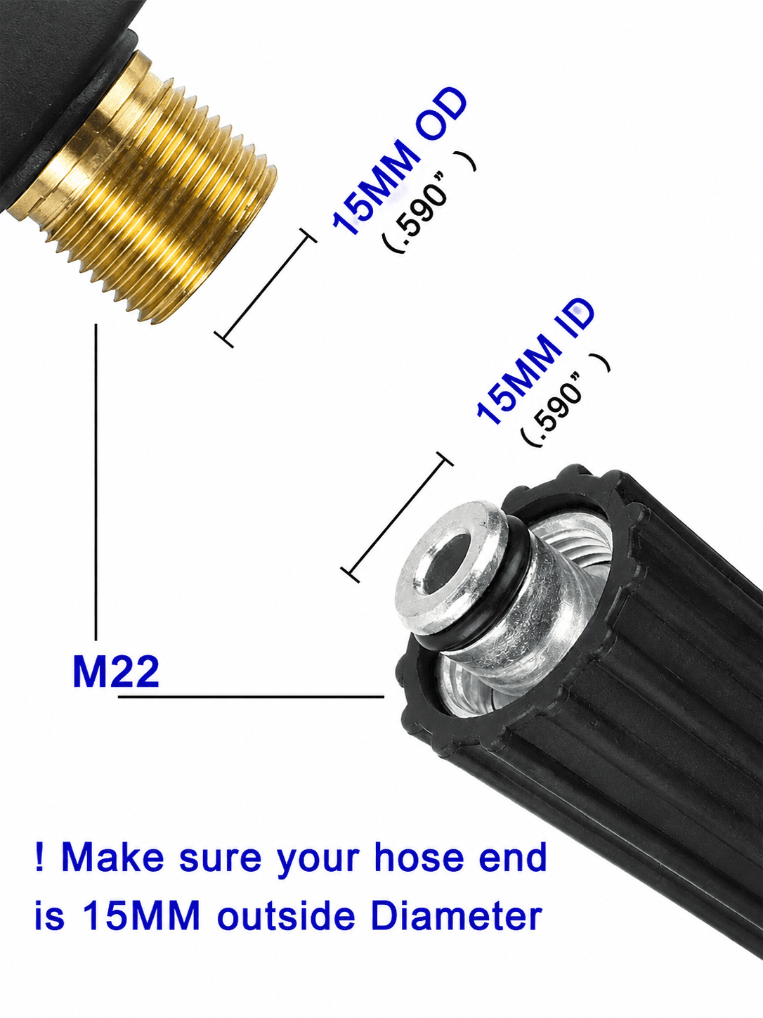 Starq 10 Meter Heavy Duty Hydraulic Hose Pipe for Pressure Washers - Steel Braided Rubber Industrial Grade I Durable I Pressure Resistant I M22 x 15 Thread 2