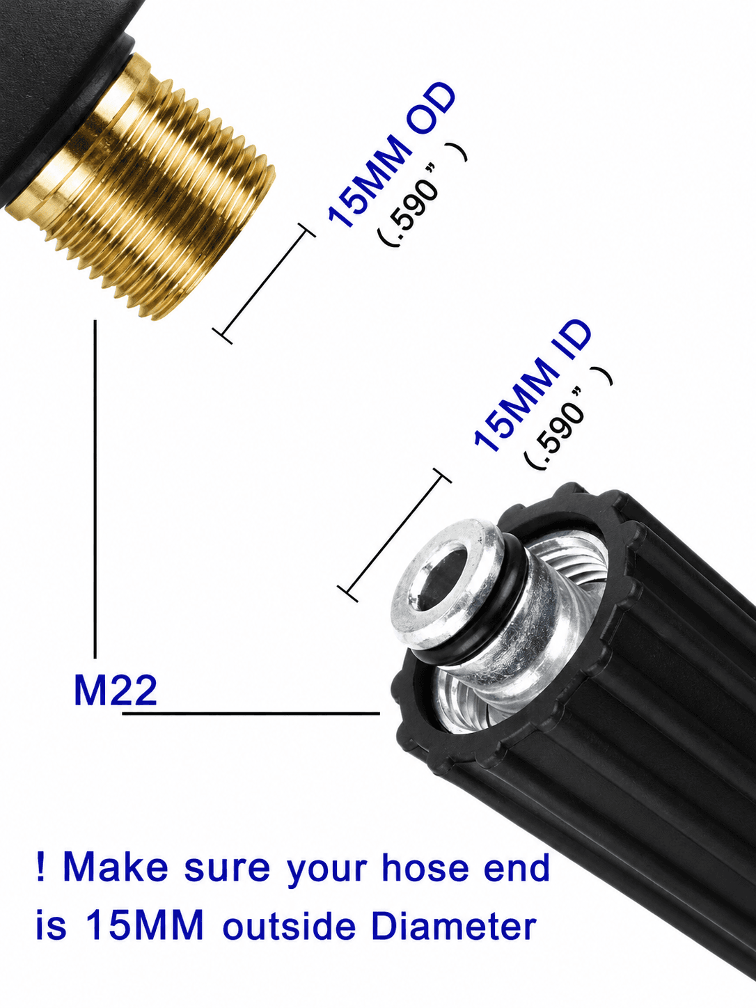 Starq 15 Meter Heavy Duty Hydraulic Hose Pipe for Pressure Washers - Steel Braided Rubber Industrial Grade I Durable I Pressure Resistant I M22 x 15 Thread 2