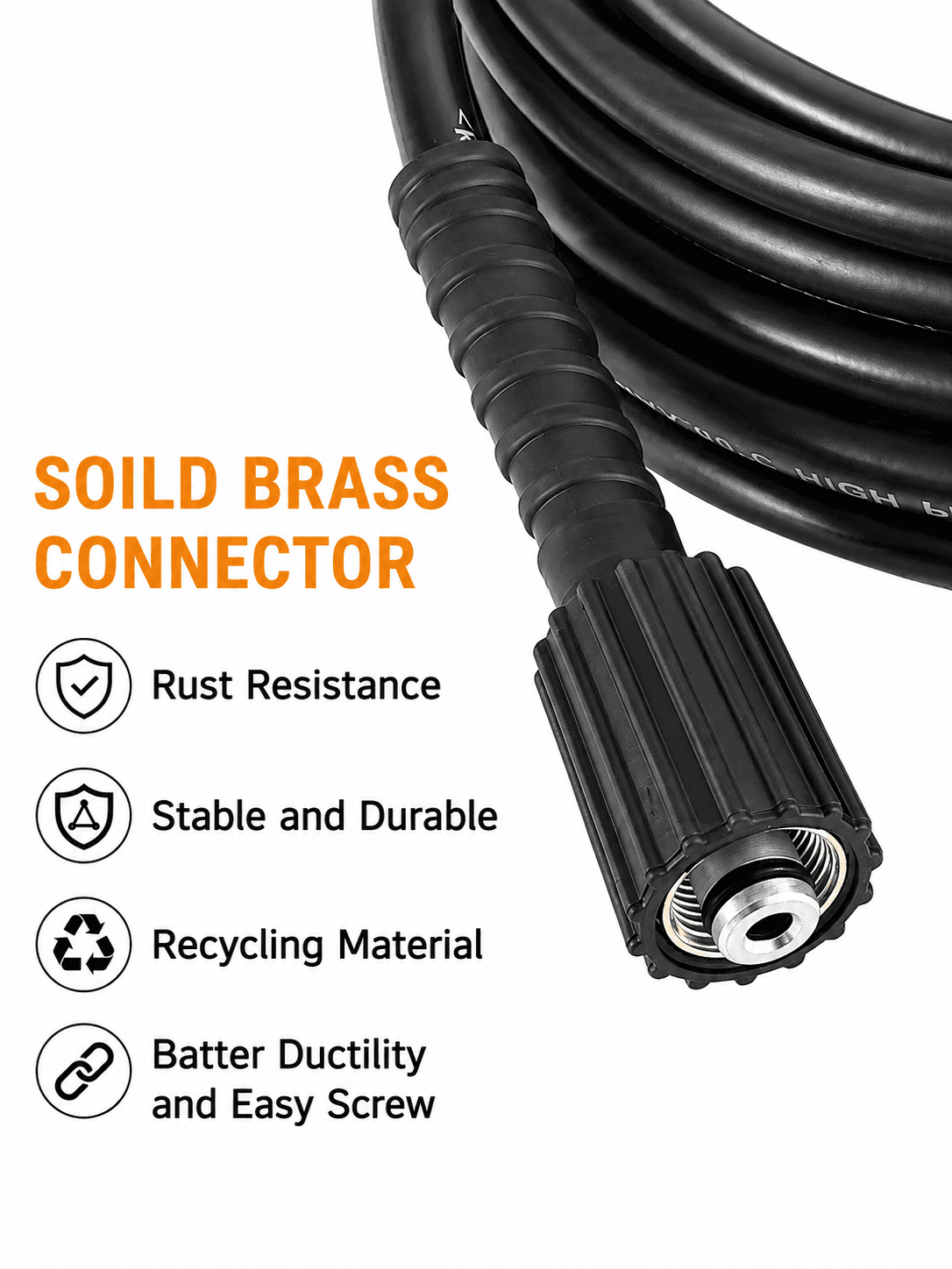 Starq 15 Meter Heavy Duty Hydraulic Hose Pipe for Pressure Washers - Steel Braided Rubber Industrial Grade I Durable I Pressure Resistant I M22 x 15 Thread 5