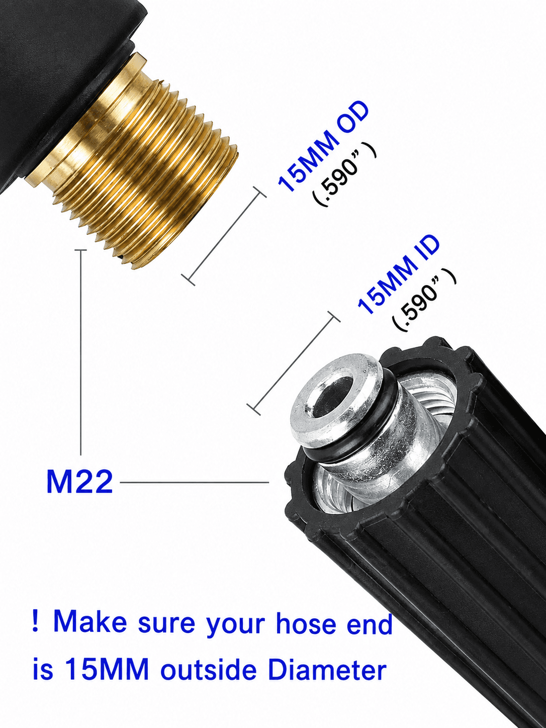 Starq Heavy Duty Hydraulic Hose Pipe for Pressure Washers 8Mtr with M22 Hose Pipe Extender/Jointer - Steel Braided Rubber Industrial Grade I Durable I Pressure Resistant I M22 x 15 Thread 4