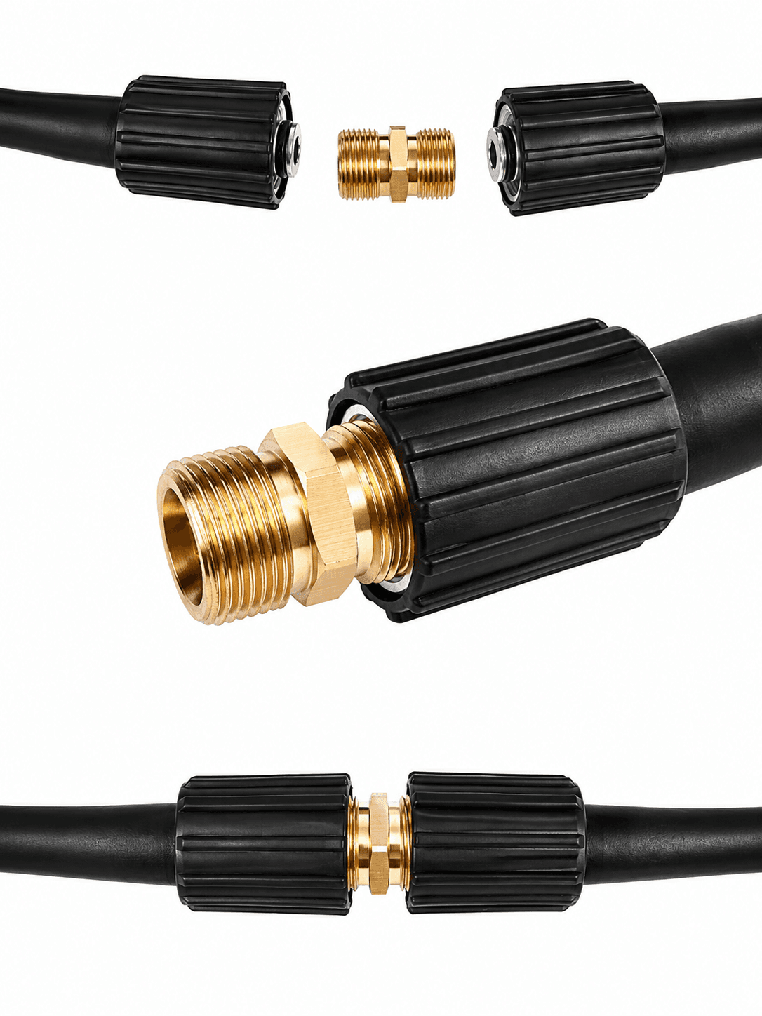 Starq Hydraulic Hose Pipe 15Mtr with M22 Hose Pipe Extender/Jointer - Steel Braided Rubber Industrial Grade I Durable I Pressure Resistant I M22 x 15 Thread 2