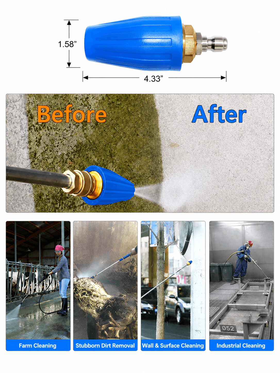 STARQ WASHER TURBO ROTATING BRASS NOZZLE WITH I/4 MALE CONNECTOR (040 BLUE) Rs. 9,999.00 3