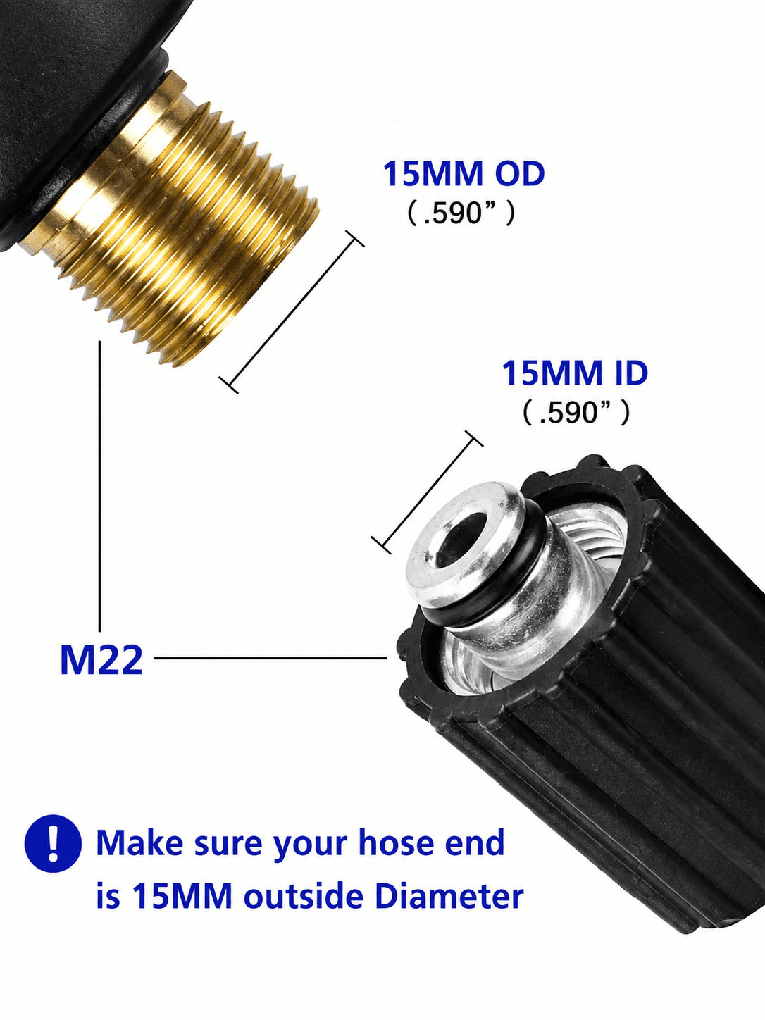 Starq Heavy Duty Hydraulic Hose Pipe for Pressure Washers 10Mtr - Steel Braided Rubber Industrial Grade I Durable I Pressure Resistant I M22 x 15 Thread 2