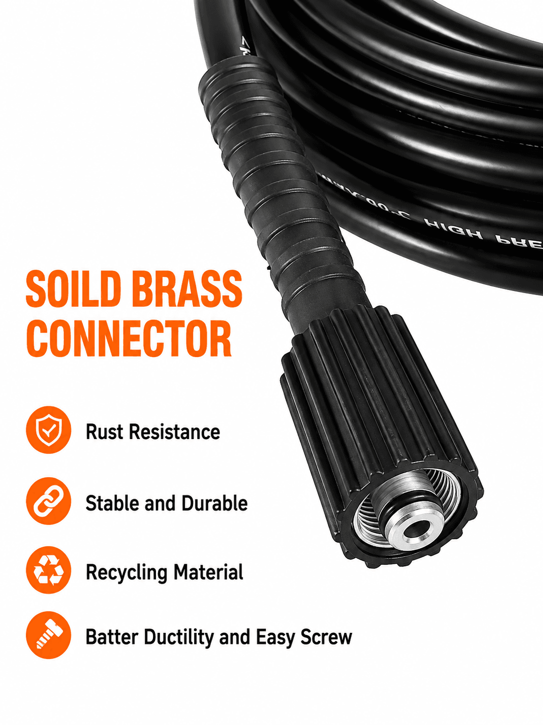 Starq Heavy Duty Hydraulic Hose Pipe for Pressure Washers 10Mtr - Steel Braided Rubber Industrial Grade I Durable I Pressure Resistant I M22 x 15 Thread 5