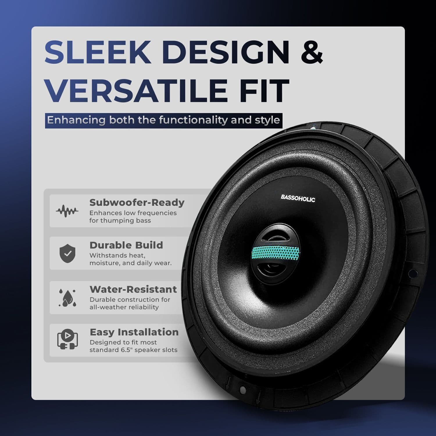 Two Way 6.5 Inches Coaxial High Bass Speakers for Car 3