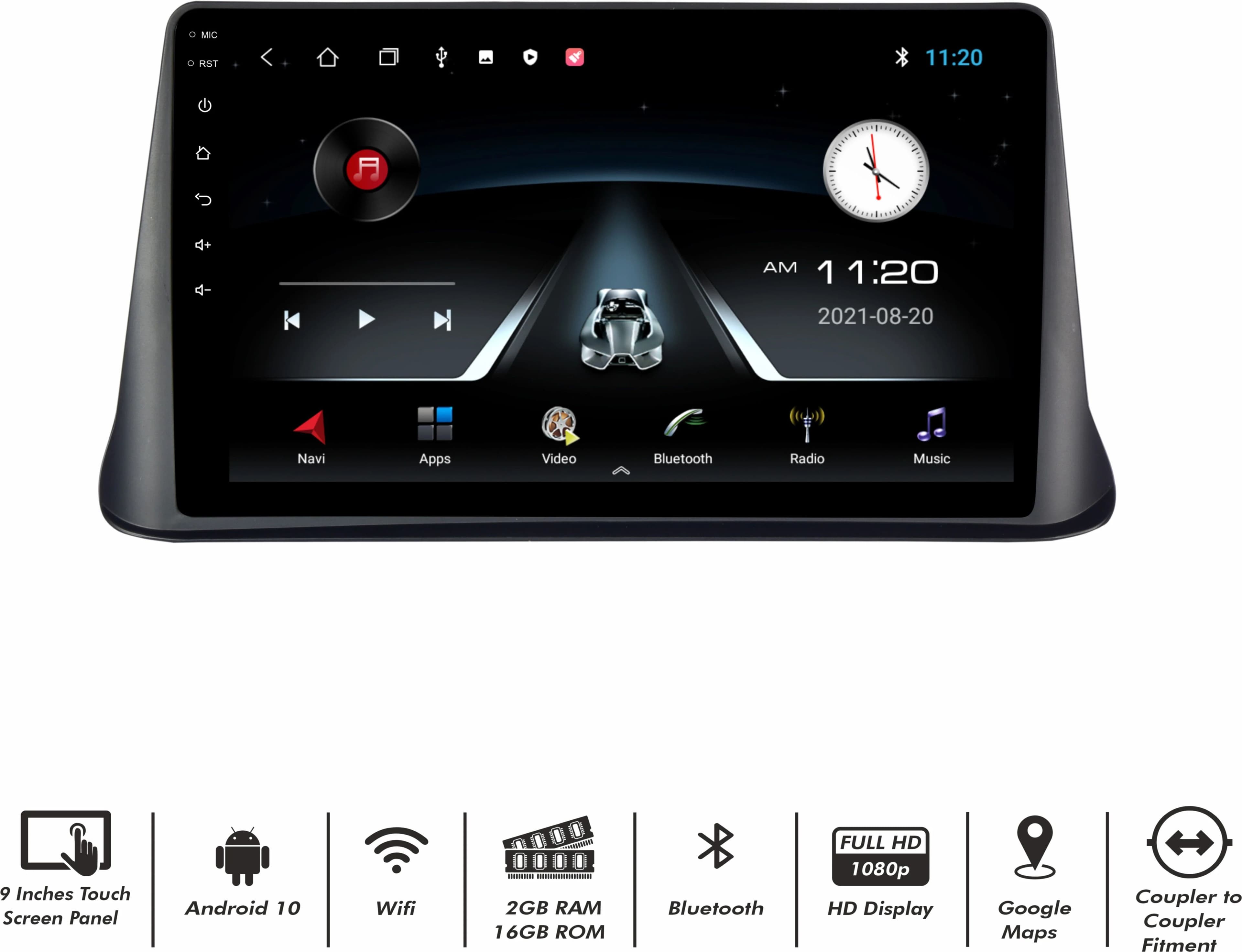 BASSOHOLIC 10 Inch Android 10 System for Old Swift 2GB/16GB RAM & ROM/HD Display/GPS/SWC 2