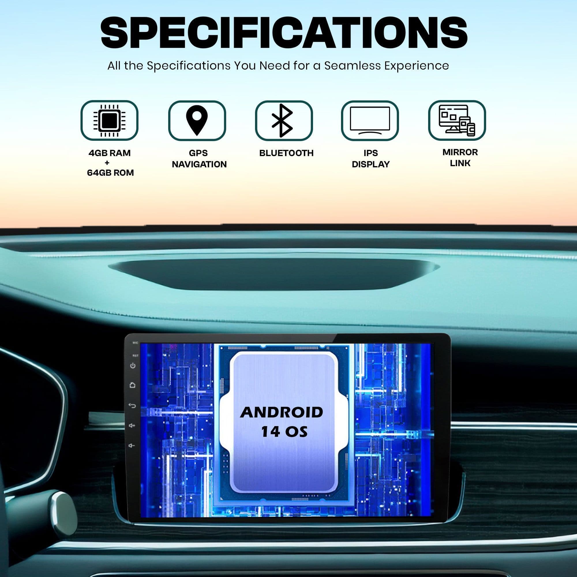 BASSOHOLIC Android CarPlay | 4GB 64GB | Dashboard Display for Eon | Bluetooth Ready AW2 Car Stereo 4