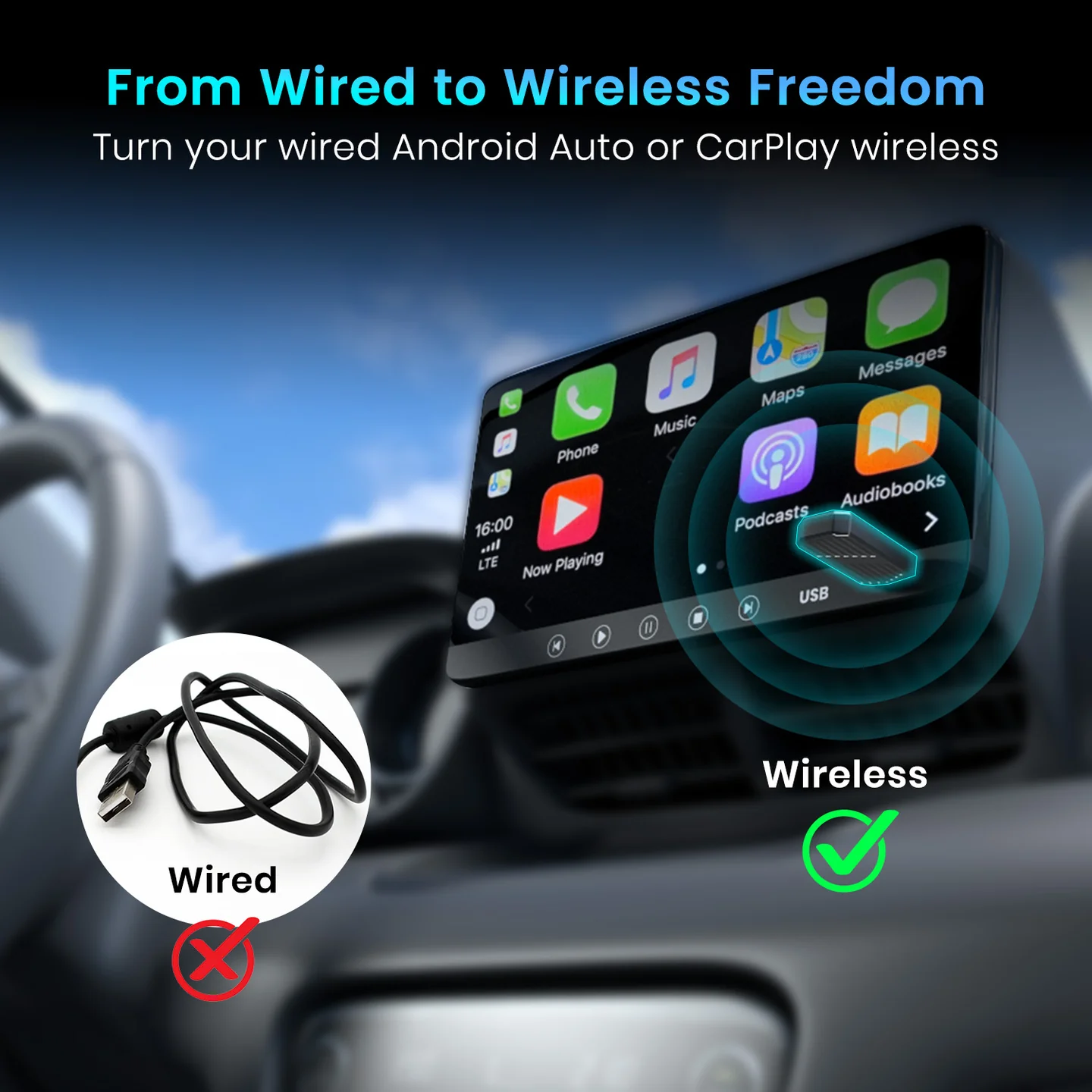 Tune
Wireless Connectivity | Compact Size | Retains Original Controls | For Android Auto & Apple CarPlay 2