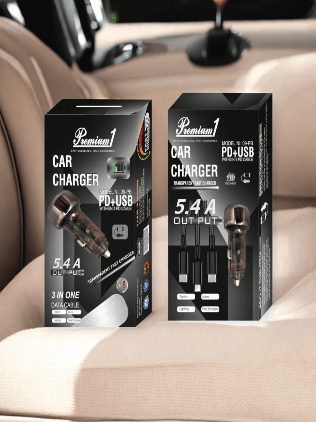 Car charger- 5.4A (3 pin cable) 3