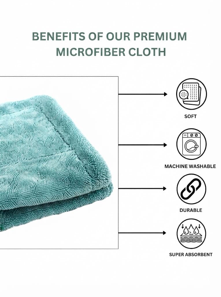 Microfiber Vehicle Washing Cloth  (Pack Of 2, 1200 3