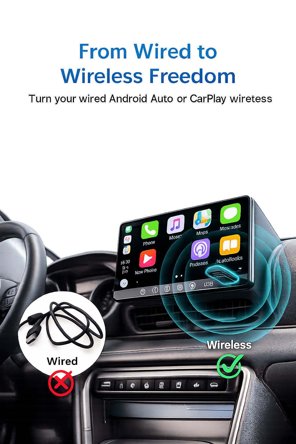Tune
Wireless Connectivity | Compact Size | Retains Original Controls | For Android Auto & Apple CarPlay 2