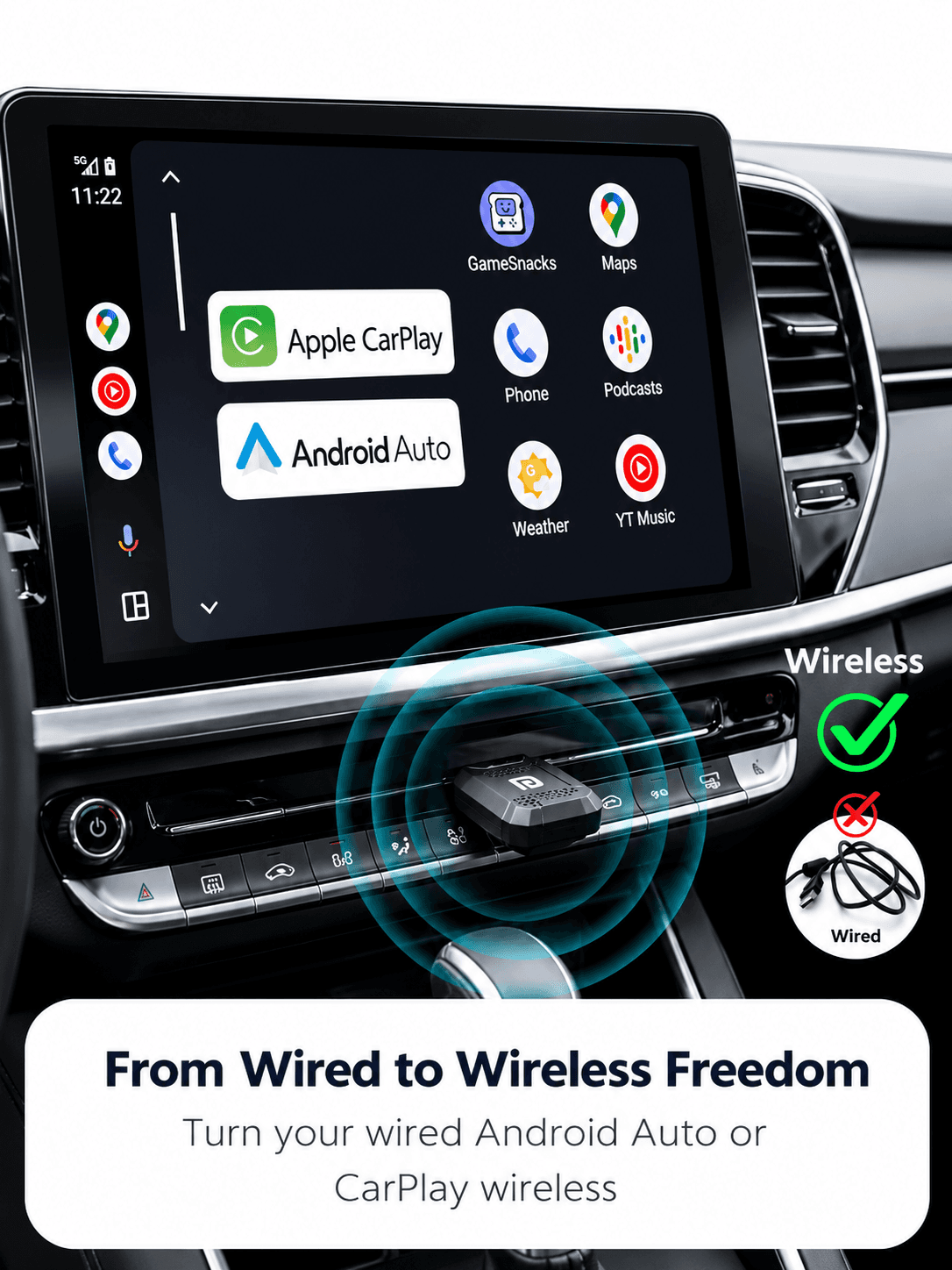 Tune Lite
Converts Wired to Wireless | Plug & Play | Wireless Connectivity | Android 12+ & iOS 15+ 2